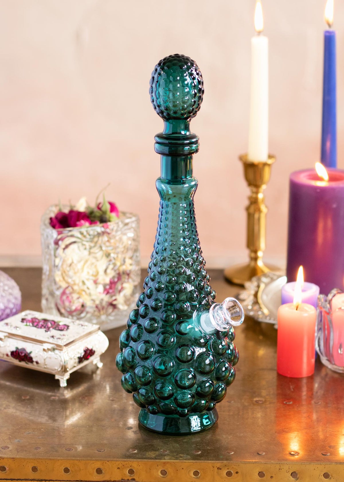 HOBNAIL VASE BONG - TURQUOISE