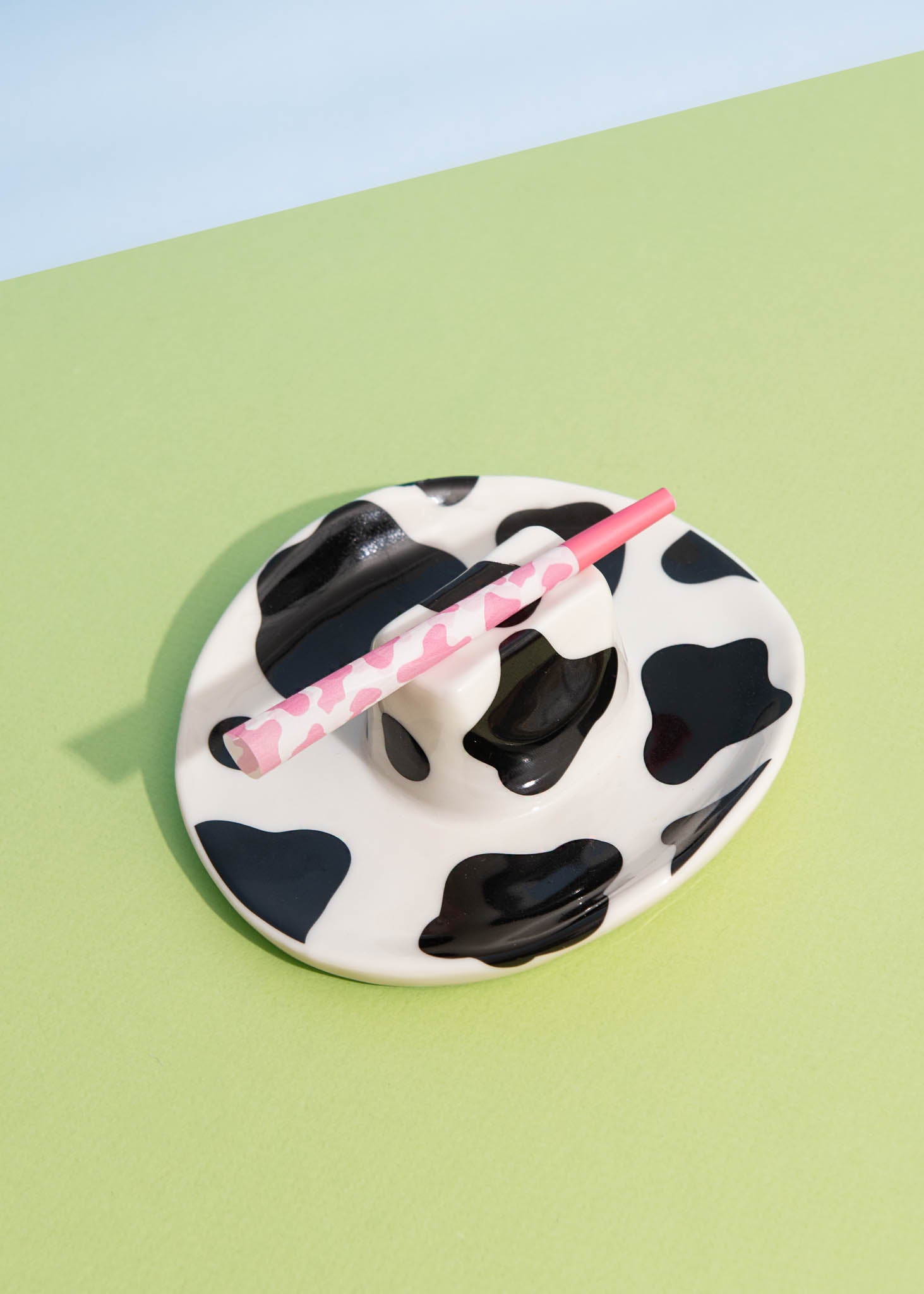 cow print cowboy hat ashtray