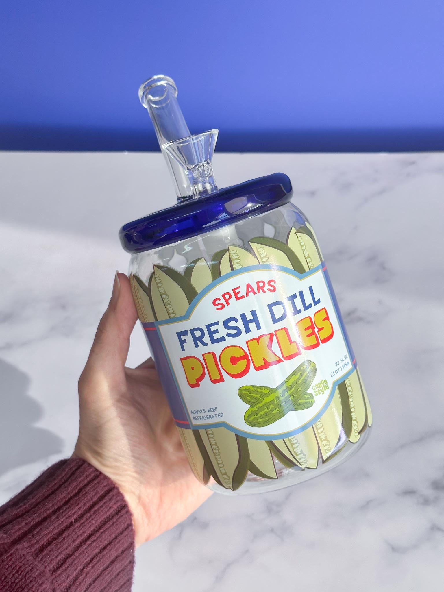 REALISTIC DILL PICKLE JAR BONG