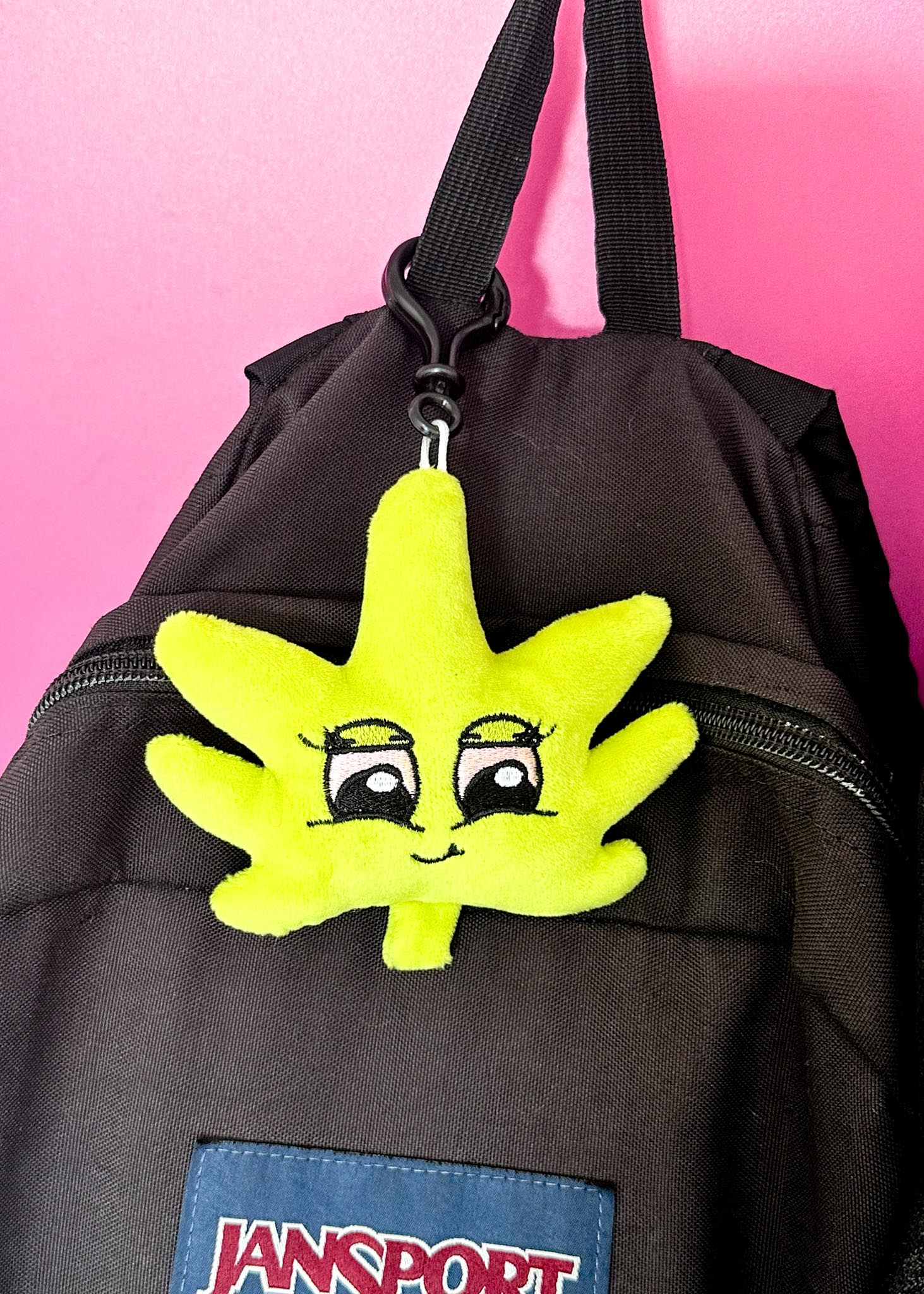 pot leaf plush keychain