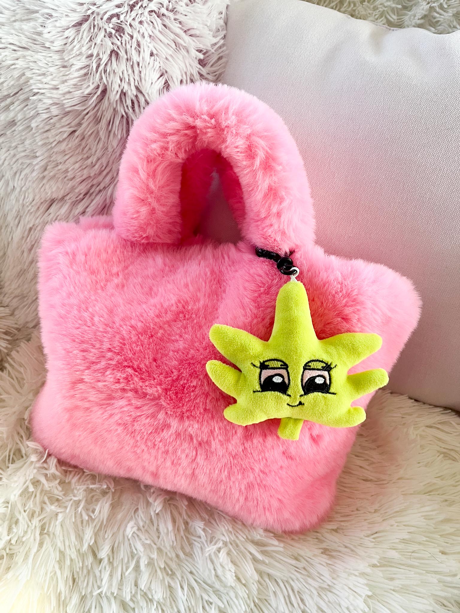 stonie pot leaf plush keychain