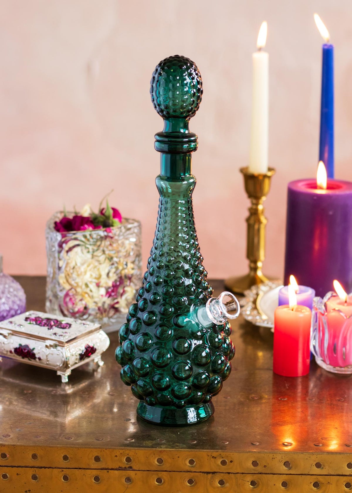 HOBNAIL VASE BONG - TURQUOISE