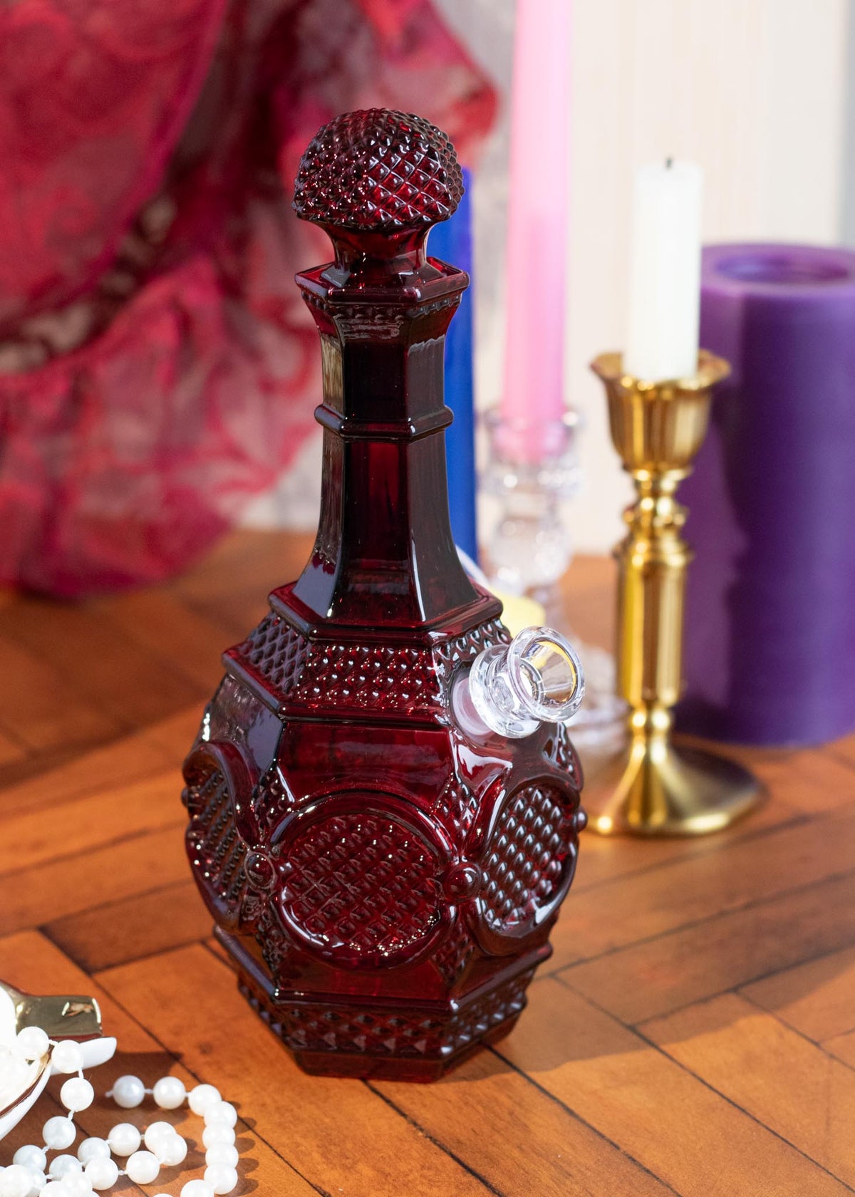 RUBY RED DECANTER BONG