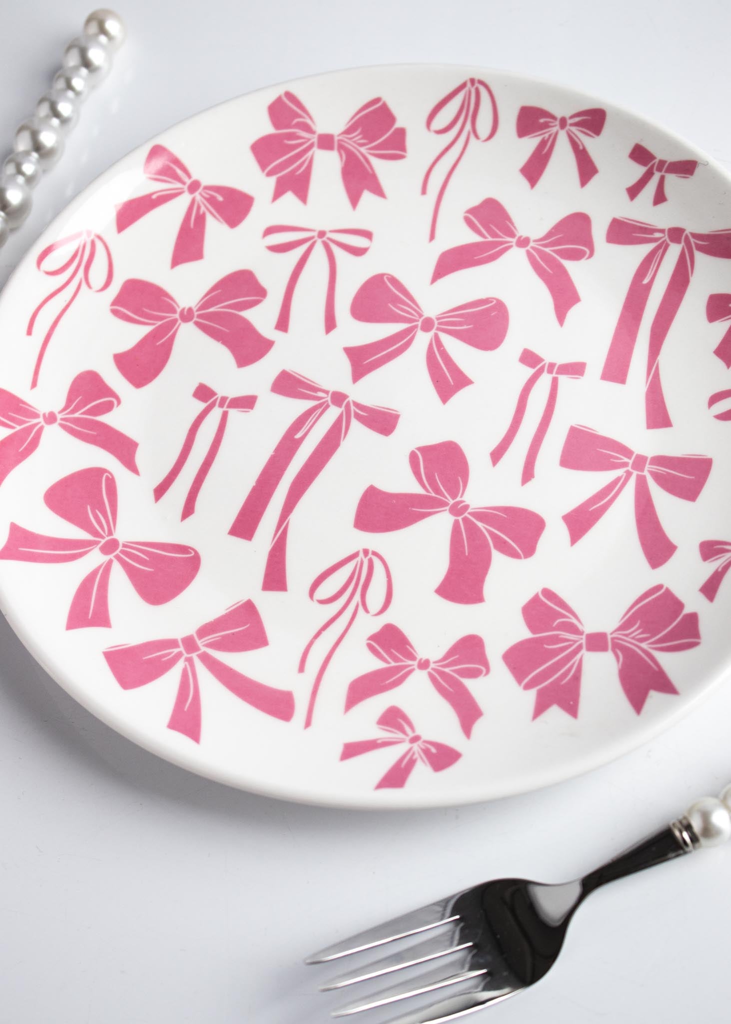 PINK BOW DINNER PLATE