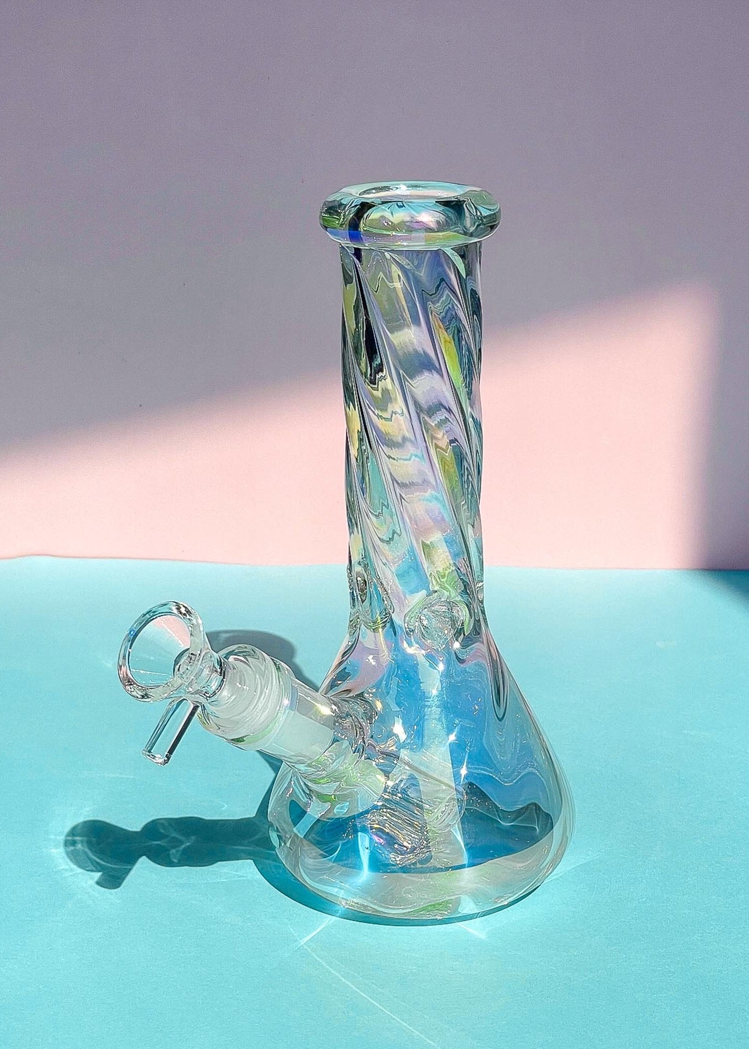 mini iridescent swirl bong