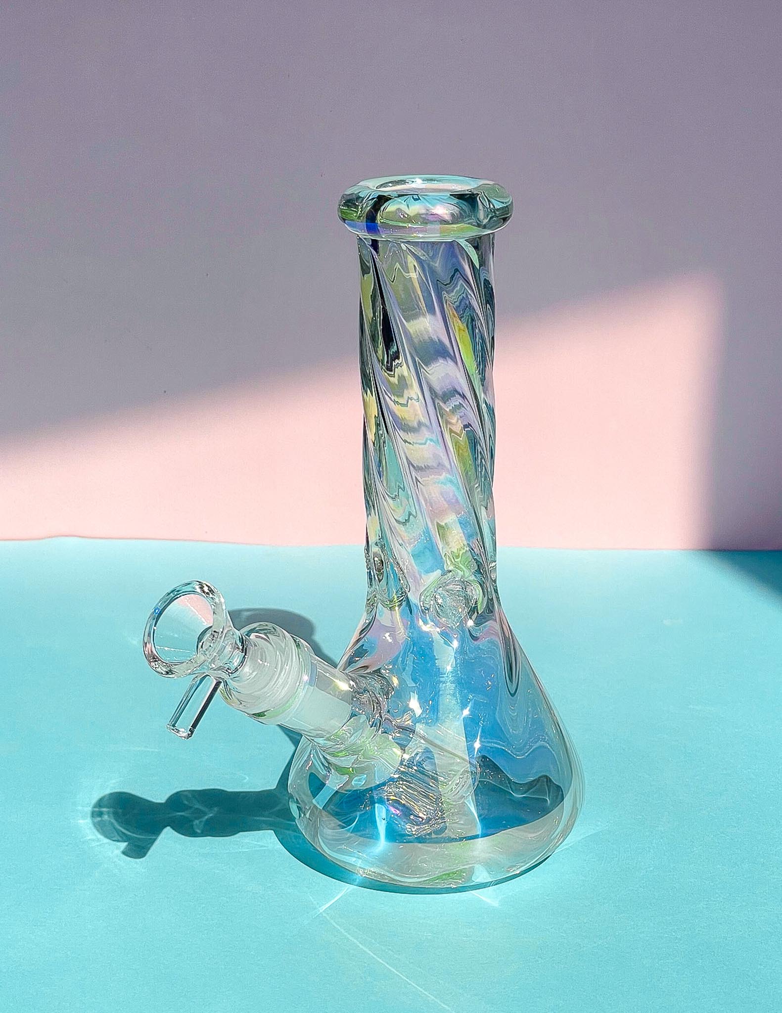 mini iridescent swirl bong