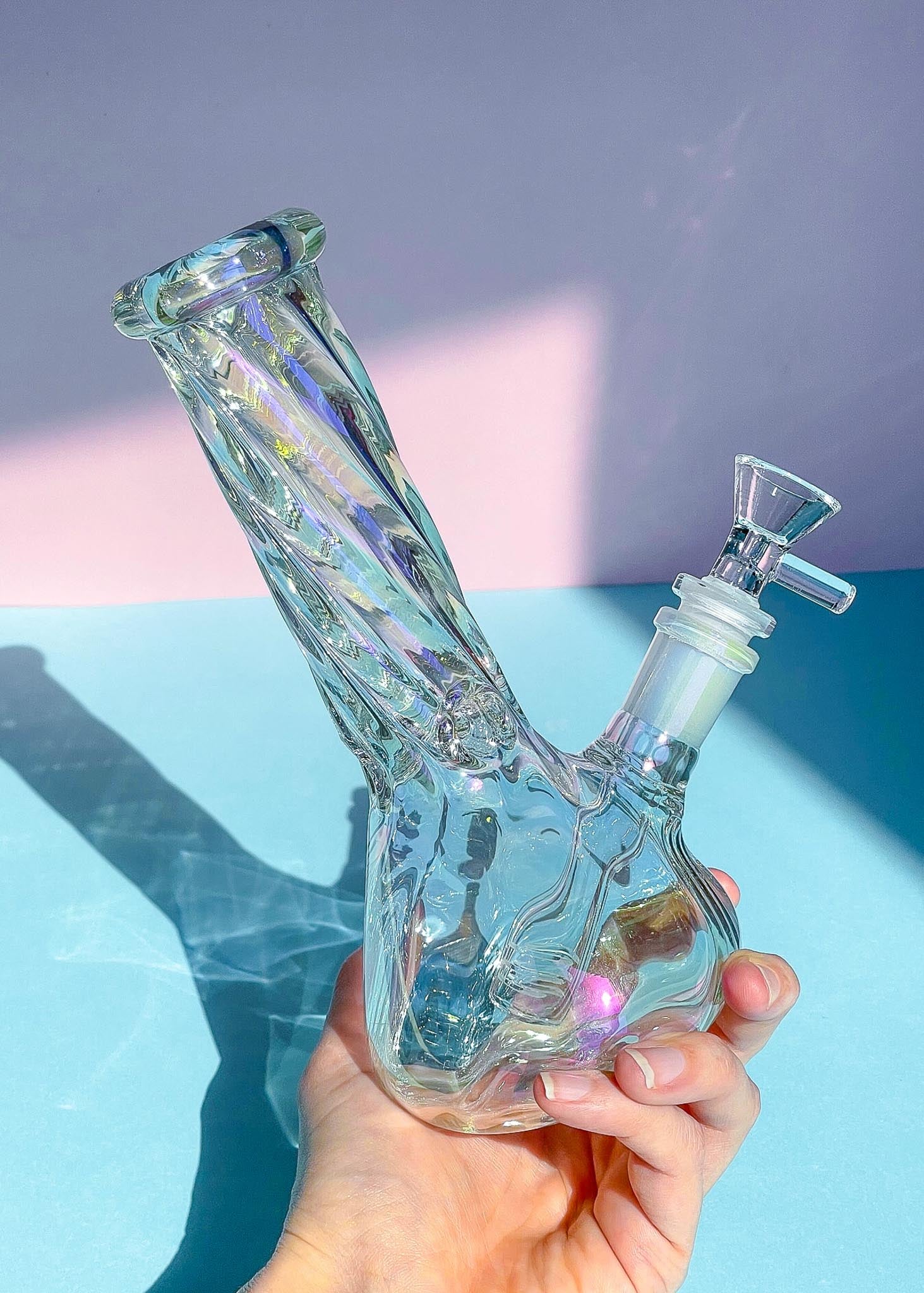 mini iridescent swirl bong