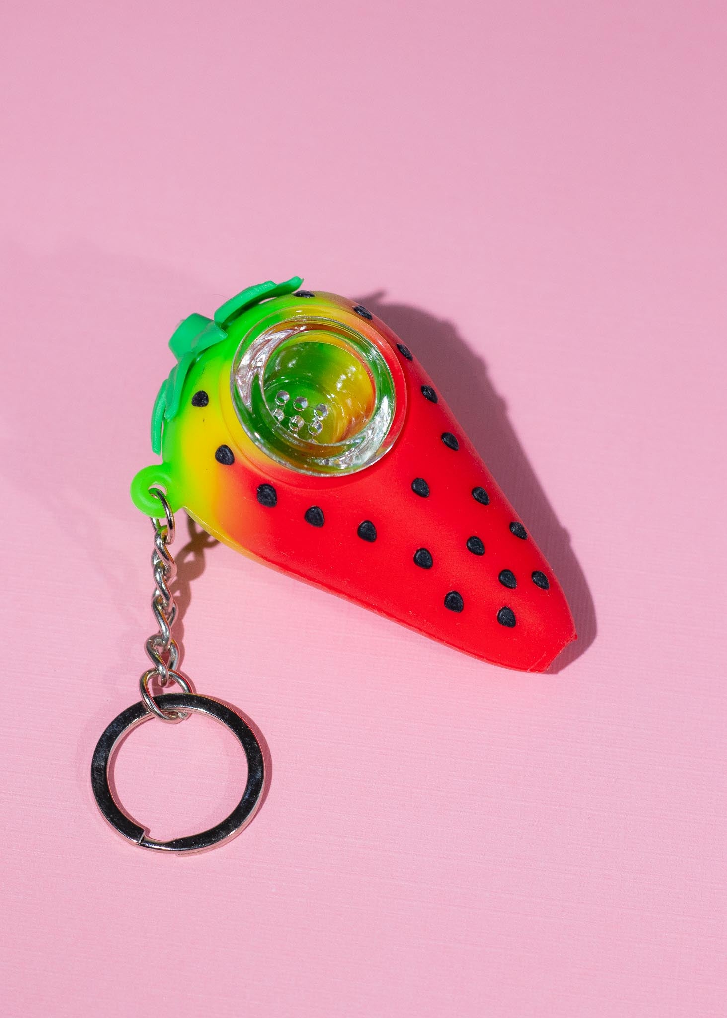 STRAWBERRY UNBREAKABLE KEYCHAIN PIPE (WHITE AND MULTI)