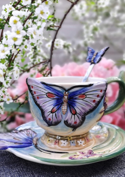 BUTTERFLY CUP & SAUCER SET