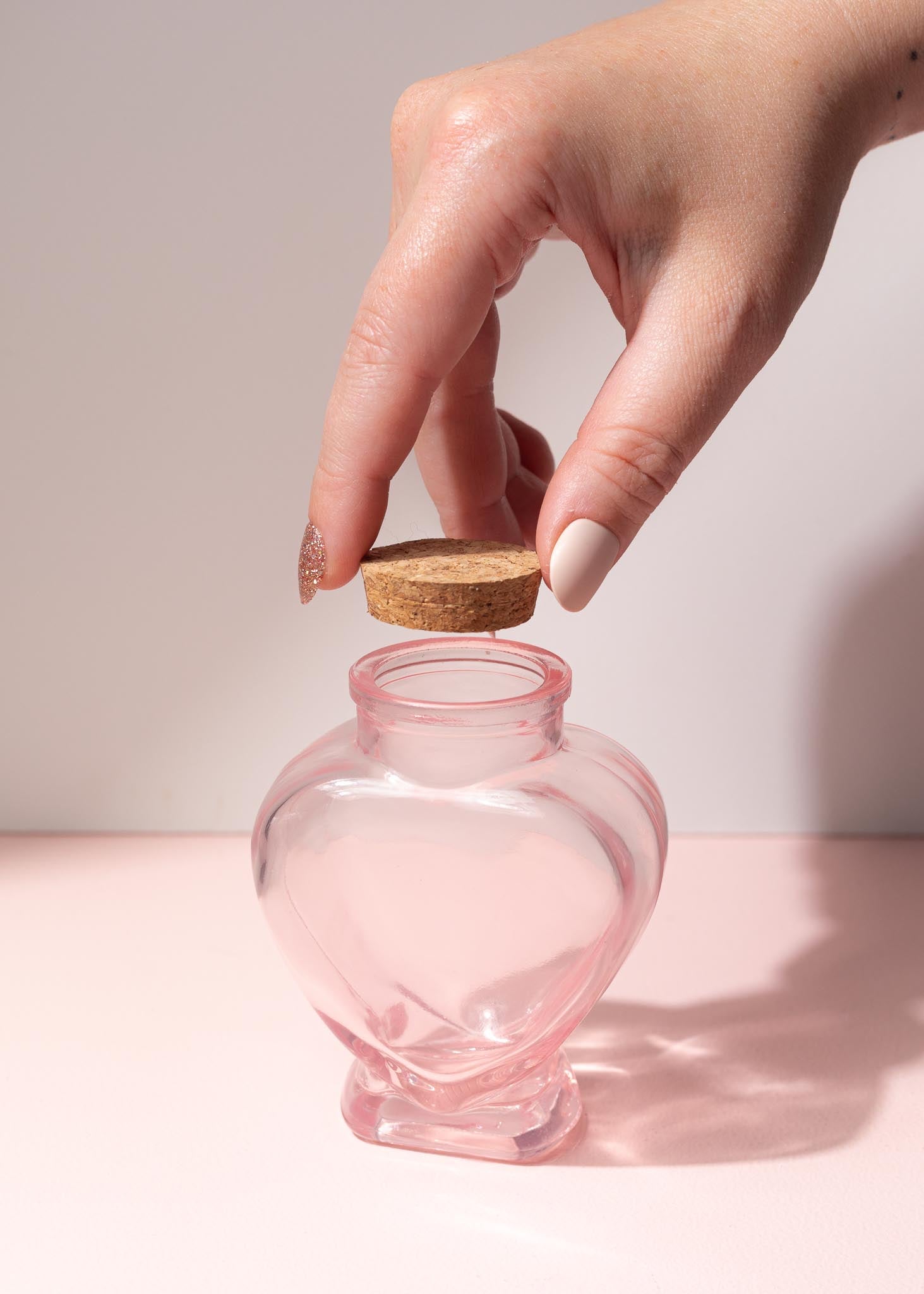 pink heart stash jar