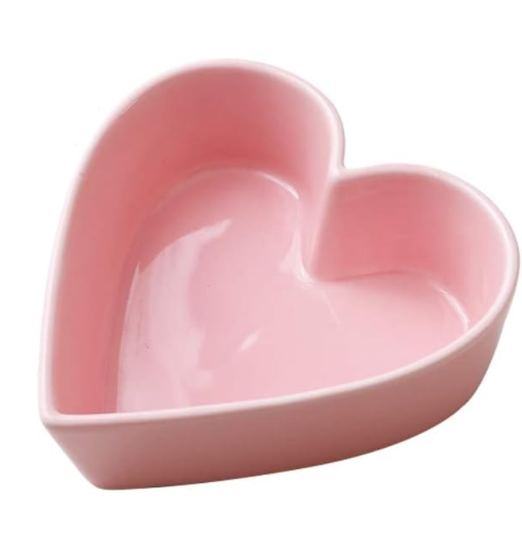 PINK HEART-SHAPED BOWL