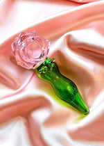 PINK GLASS ROSE PIPE