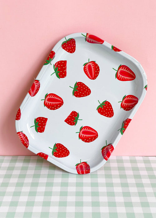 cute kawaii strawberry rolling tray 