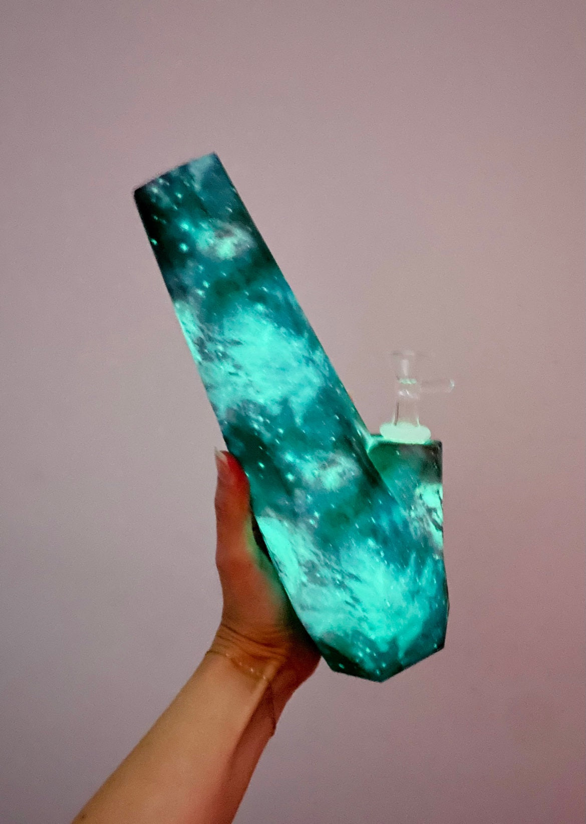 Glow in the dark galaxy bong