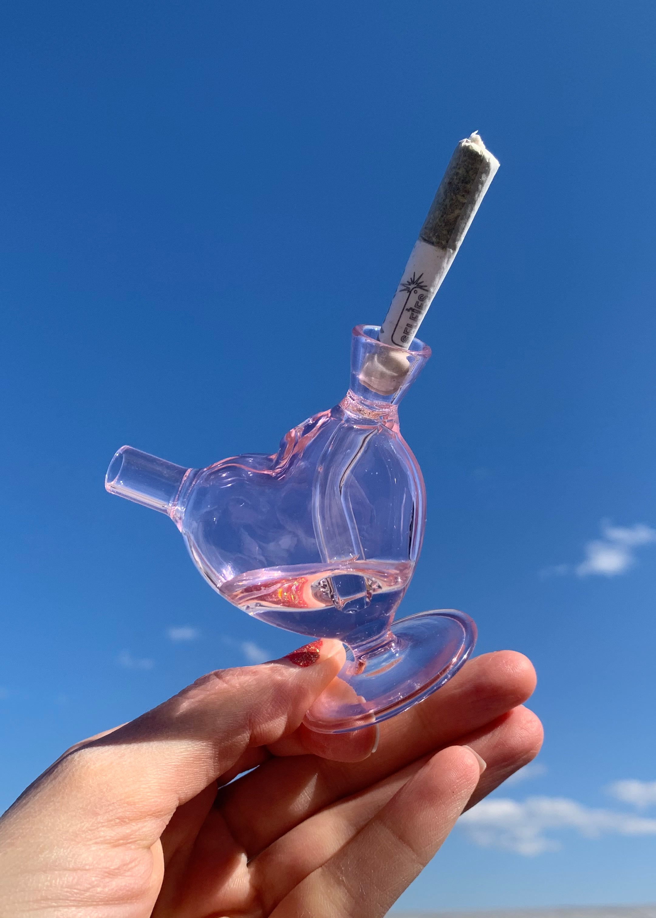 PINK HEART MINI-JOINT BUBBLER