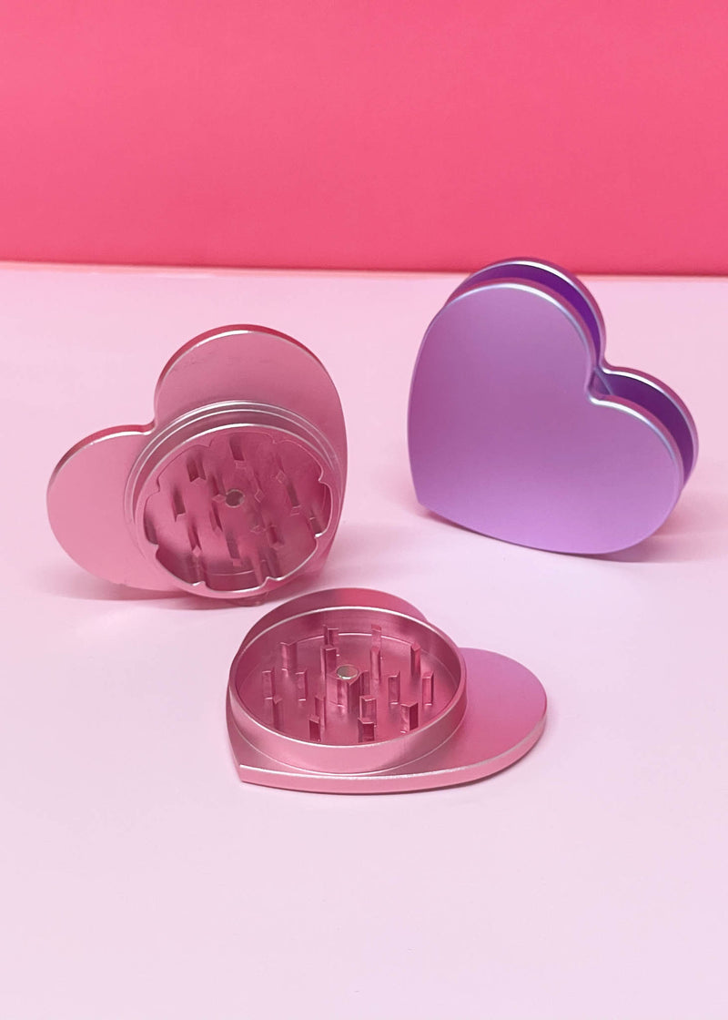 Canna Style 2- PIECE HEART GRINDER - PINK — Happy Buds Brooklyn