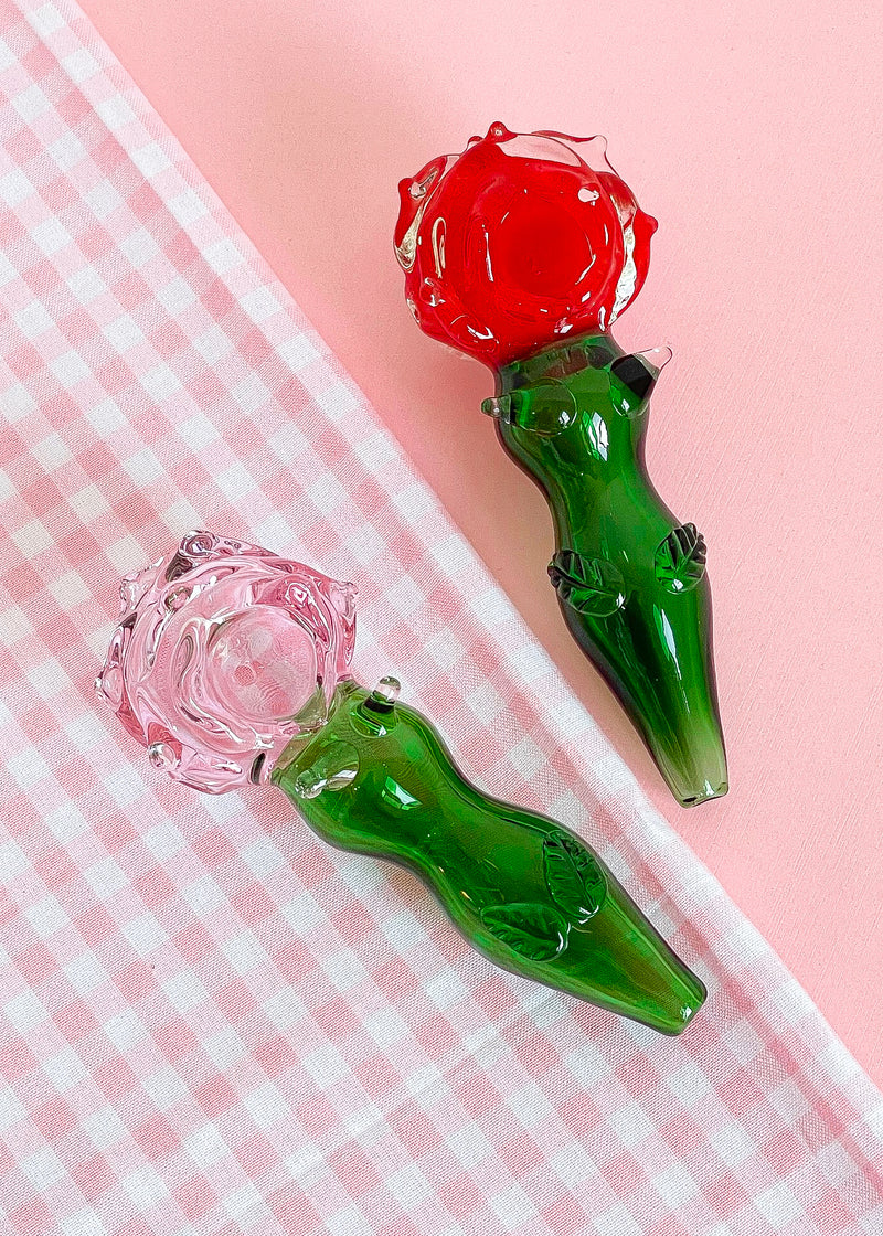 CUTE GLASS ROSE PIPES 
