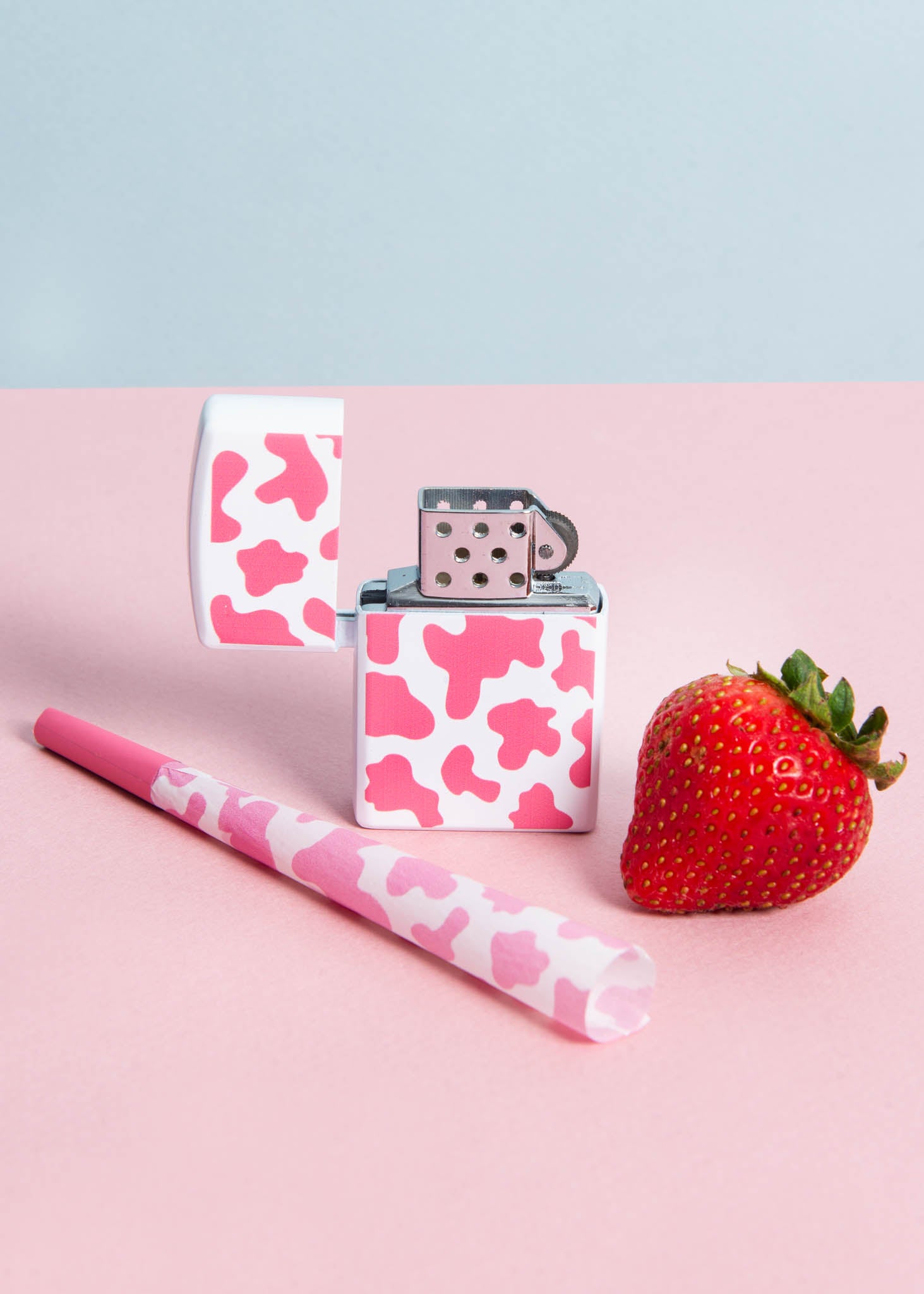 pink cow print lighter